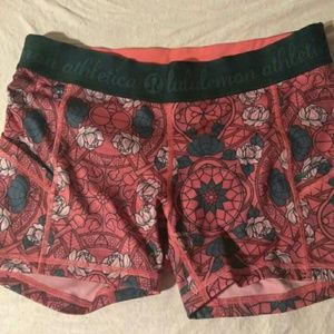 Lululemon Rose Print Biking/Yoga shorts
